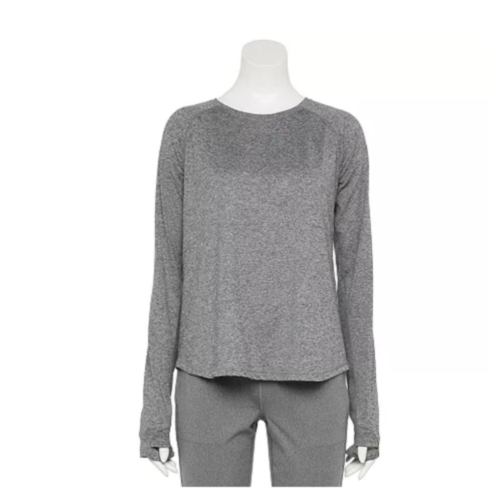 Tek Gear Adaptive Long Sleeve Performance TeeColor: Gray, Size: LARGE(EUC)